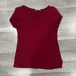 Active Basic Deep Red Short Sleeve Tee